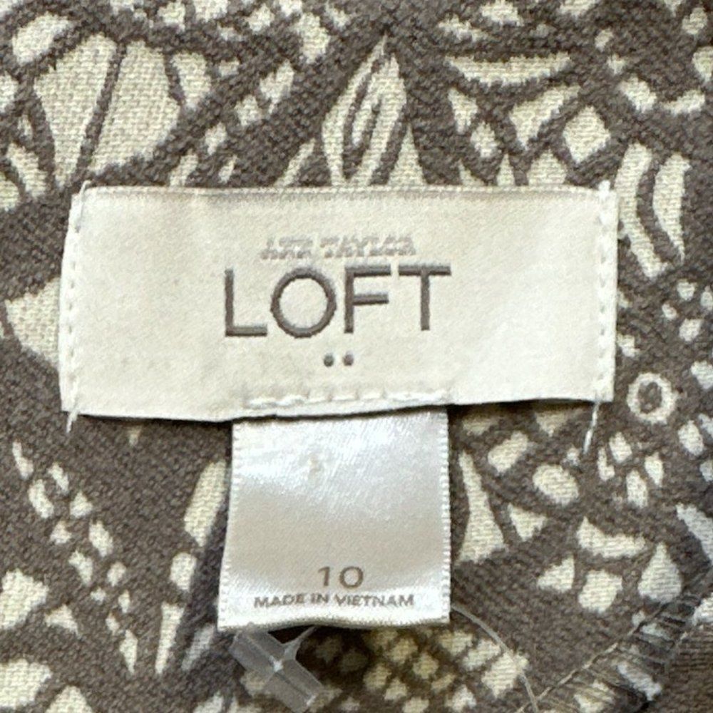 Loft Dress Fit and Flare Beige and Brown Sleeveless Size 10 NWT Cottagecore - Picture 10 of 13